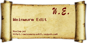 Weinwurm Edit névjegykártya